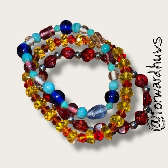 Set of 3 Glass Bead Stretch Bracelets - Picture 4 of 8